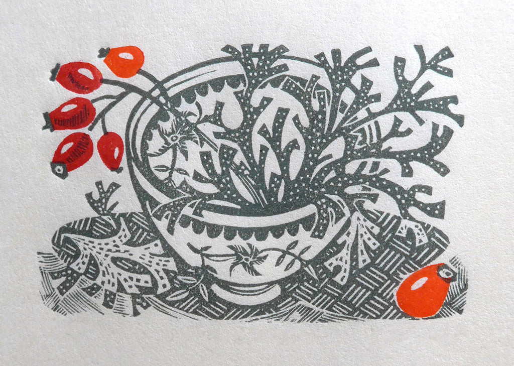 Spey Lichen, wood engraving by Angie Lewin