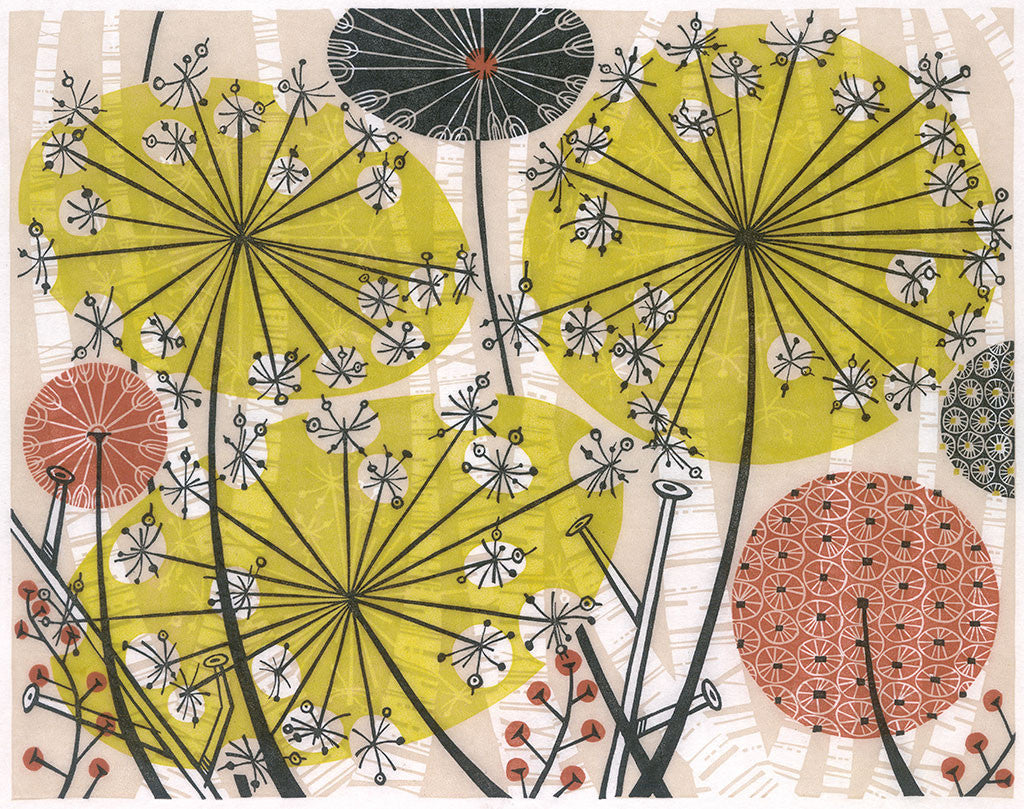 Spey Path I, linocut by Angie Lewin