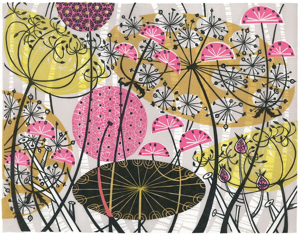 Spey Path III, linocut by Angie Lewin