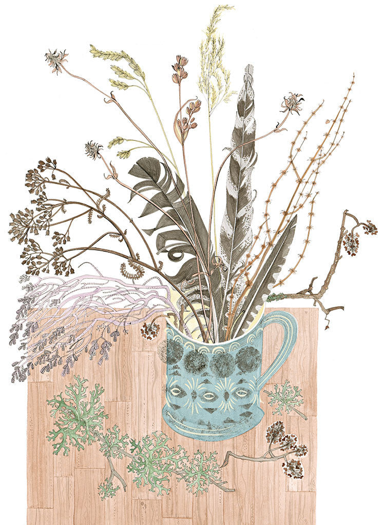 Still Life with Mark's Mug - Angie Lewin - printmaker and painter
