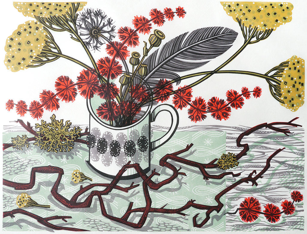The Twisted Stem, linocut by Angie Lewin