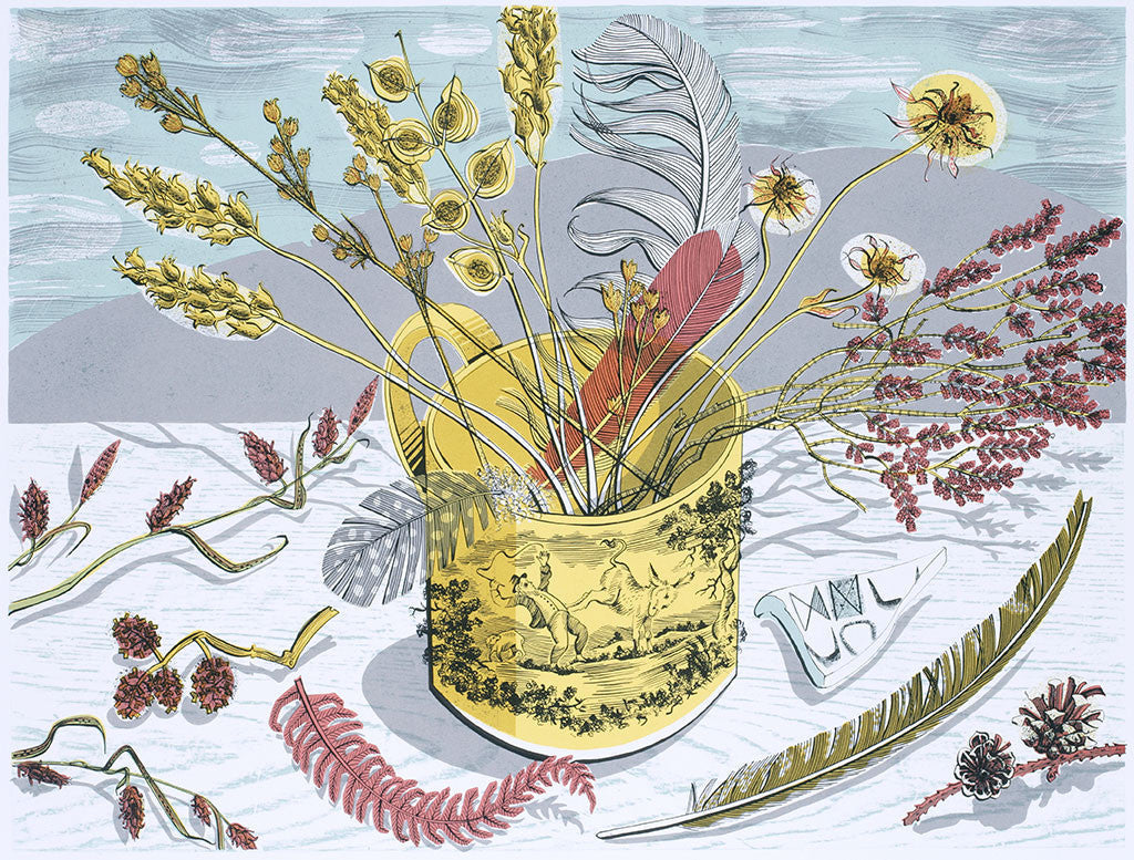 The Yellow Cup, screenprint by Angie Lewin