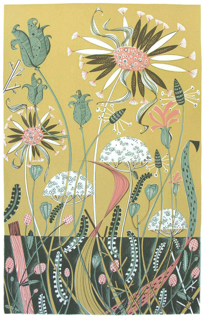 Wild Garden II, screenprint by Angie Lewin