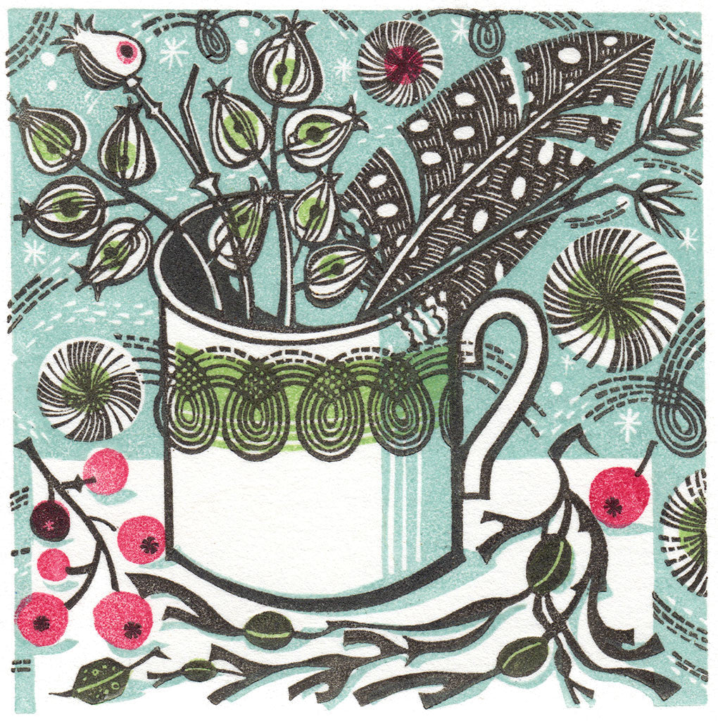 Winter Persephone, wood engraving by Angie Lewin