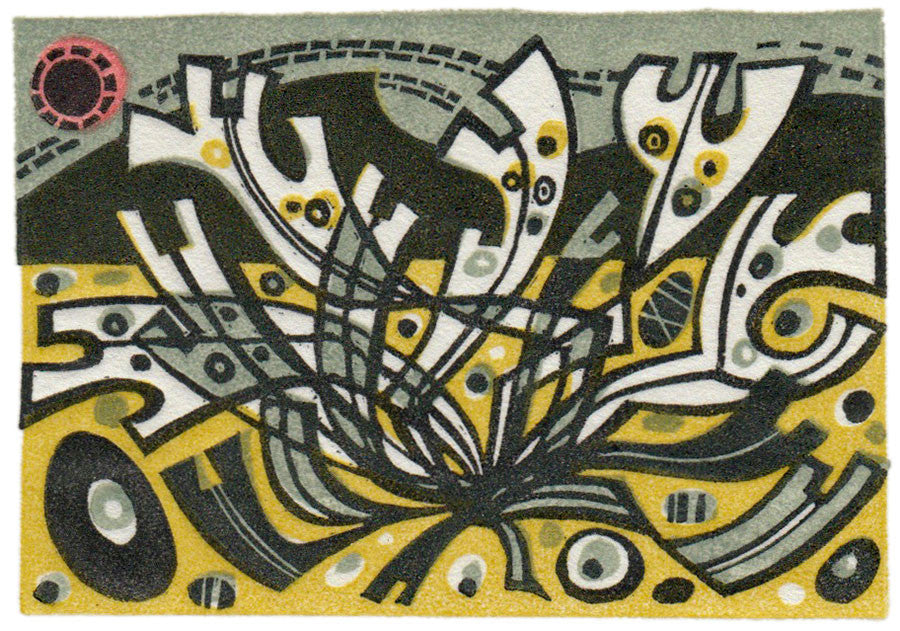 Winter Shore, wood engraving by Angie Lewin