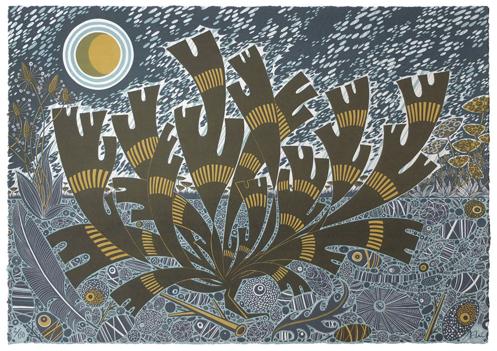 Saltmarsh Storm II - Angie Lewin - printmaker and painter