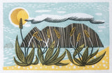 Sea Plantain - framed - Angie Lewin - printmaker and painter