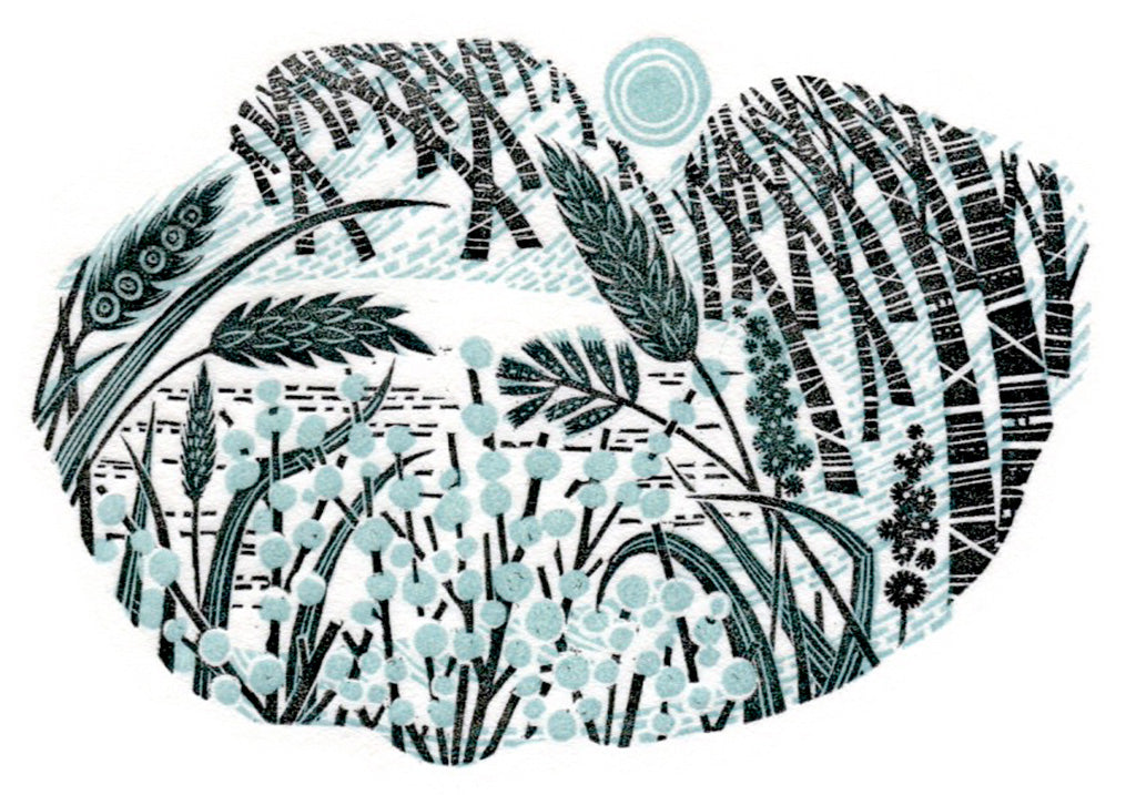 Stopping By Woods, wood engraving by Angie Lewin