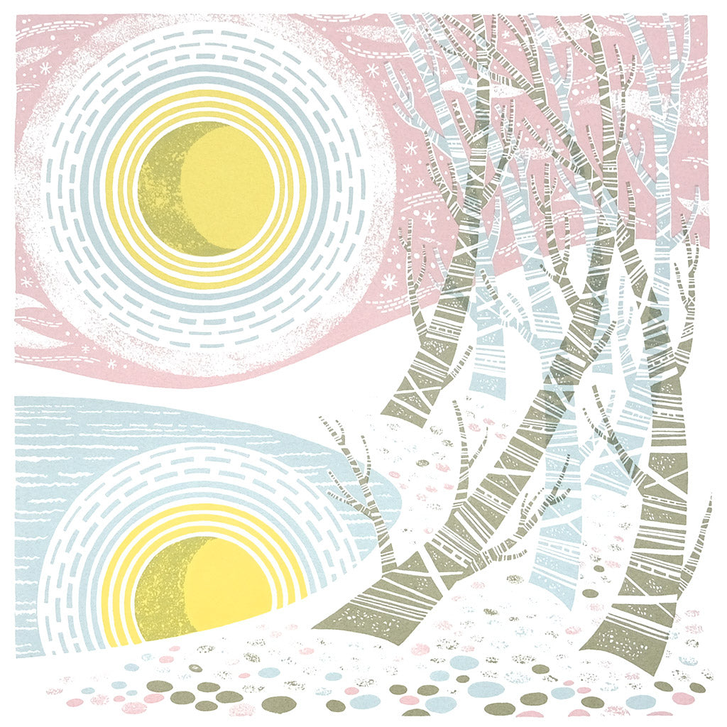 The Moon and the Trees - Angie Lewin - printmaker and painter