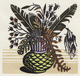 Thistle Pot - framed - Angie Lewin - printmaker and painter