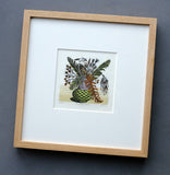 Thistle Pot - framed - Angie Lewin - printmaker and painter