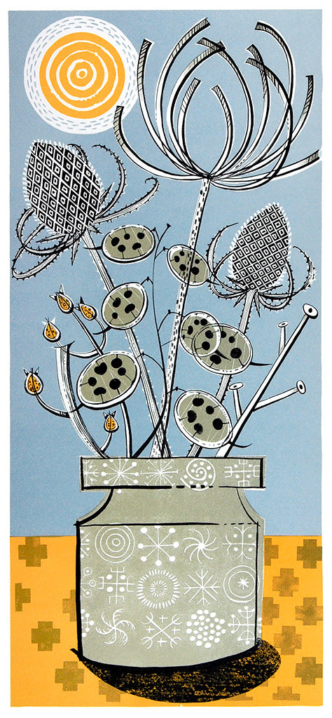 Totem, lithograph by Angie Lewin