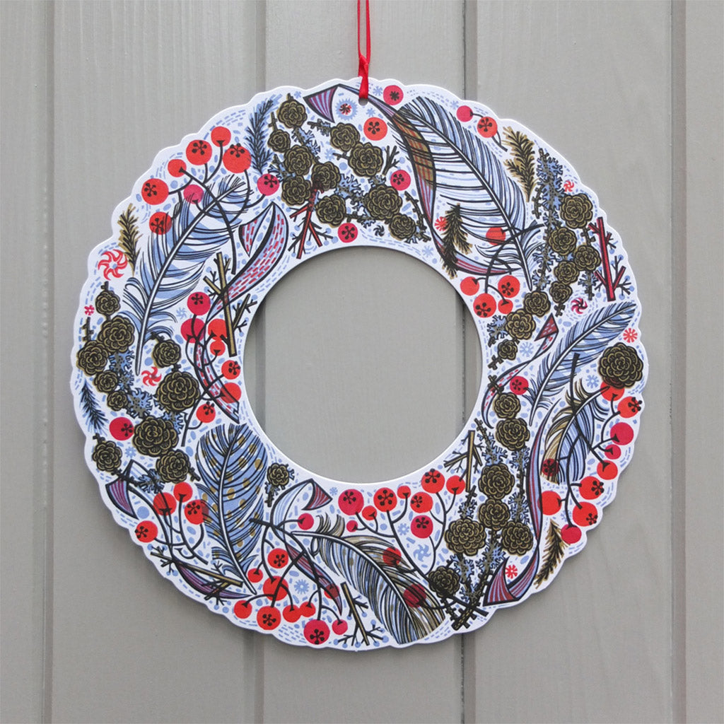 A Winter Wreath - Angie Lewin - printmaker and painter