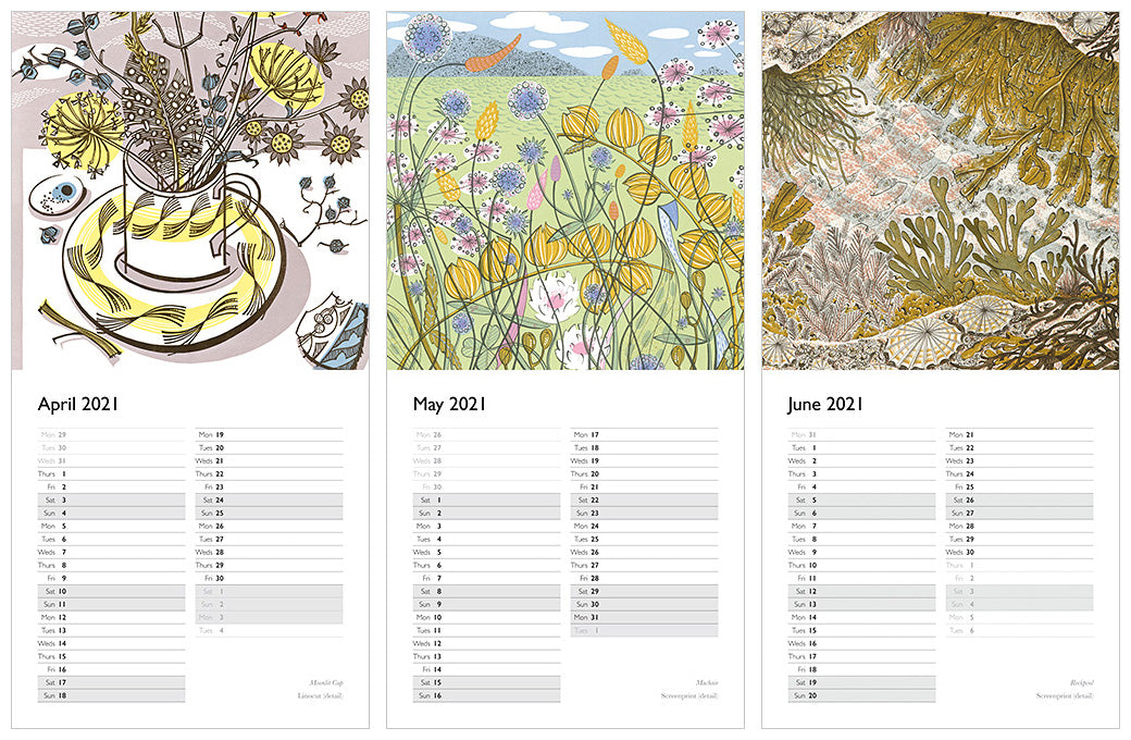 2021 Calendar - Angie Lewin - printmaker and painter