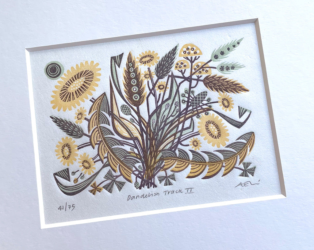 Dandelion Track II - Angie Lewin - printmaker and painter