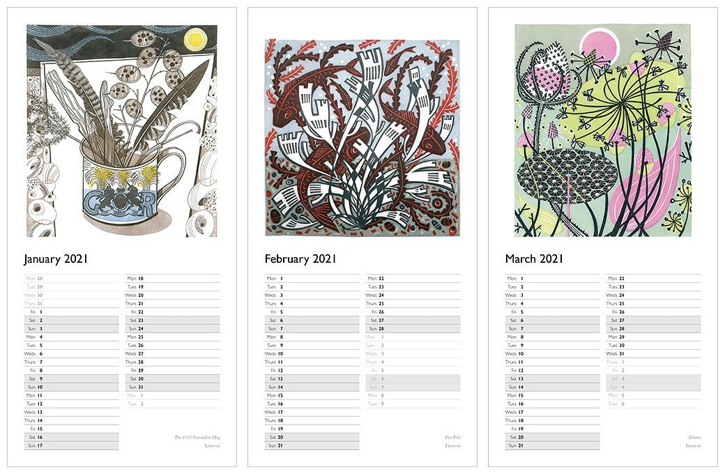 2021 Calendar - Angie Lewin - printmaker and painter