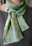 A Natural Line wool/silk scarf - Angie Lewin - printmaker and painter