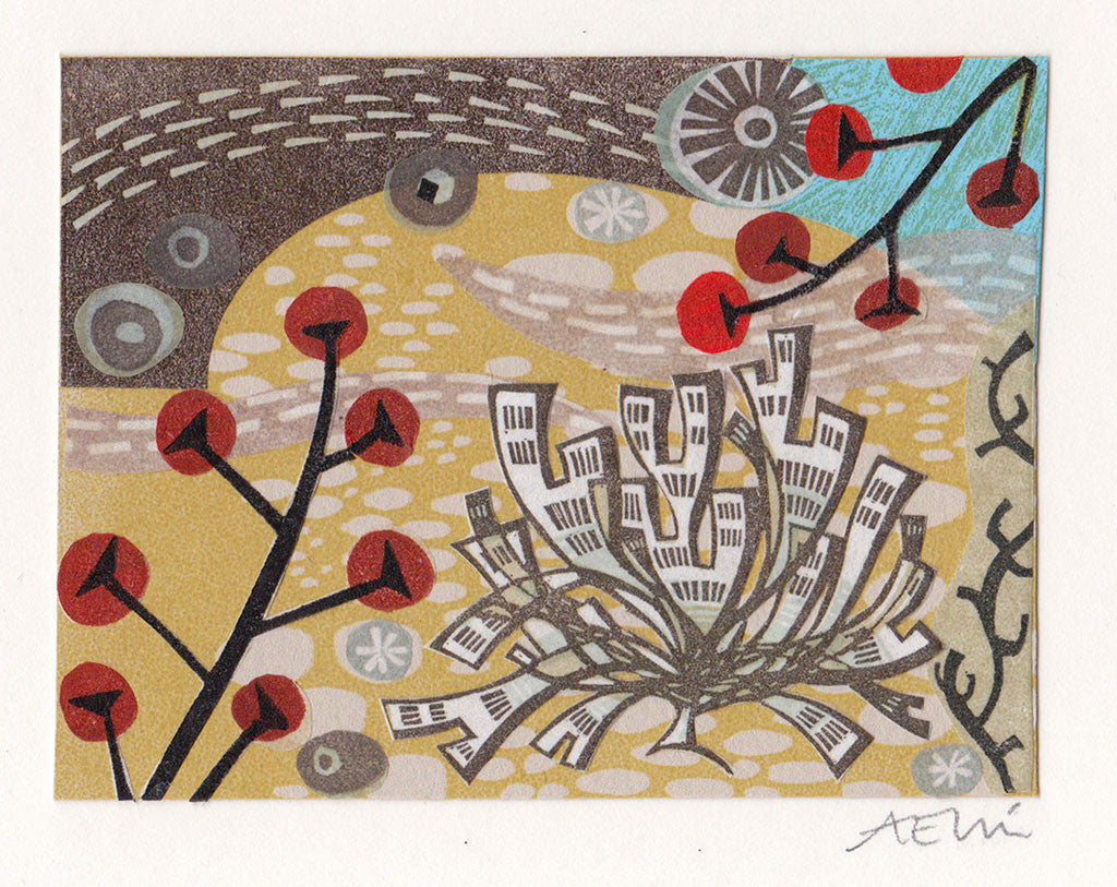 Seaweed, Red Berries - Angie Lewin - printmaker and painter