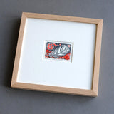 Star and Feather - framed - Angie Lewin - printmaker and painter