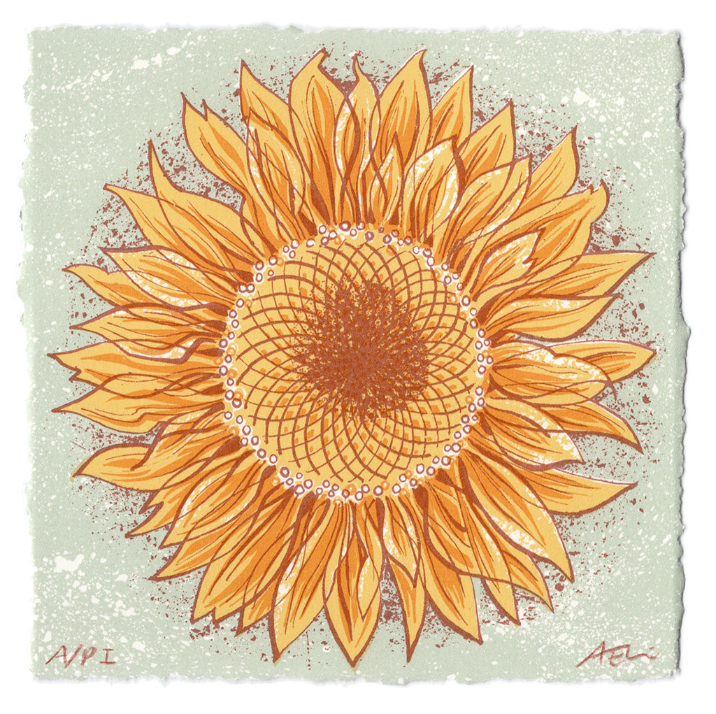 Sunflower - Angie Lewin - printmaker and painter