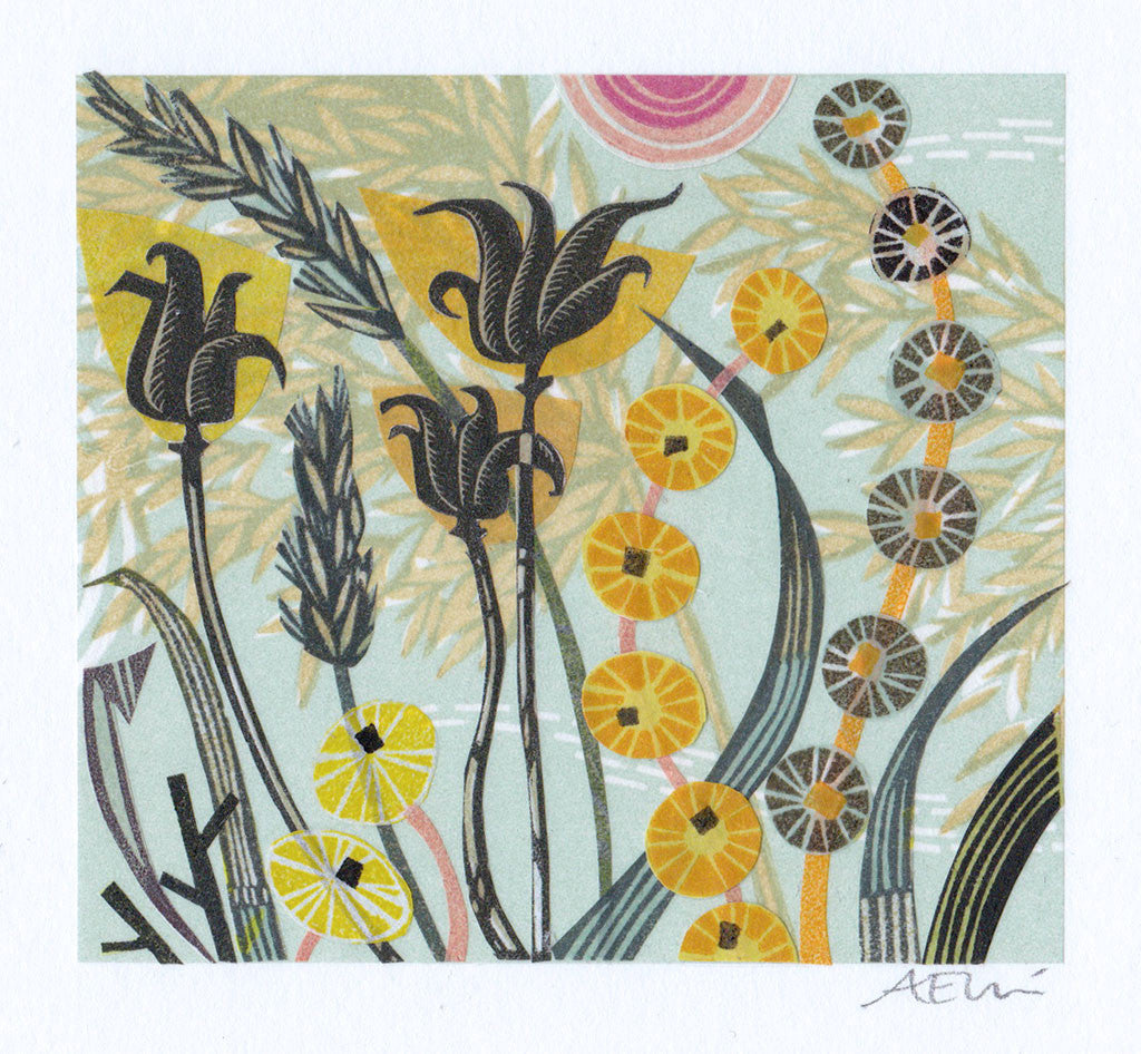 The Reeds Beyond - Angie Lewin - printmaker and painter